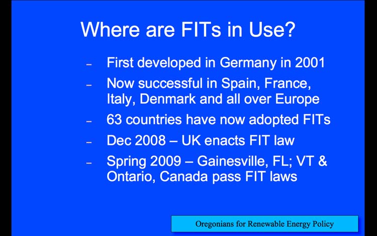 Introduction to Feed-in Tariffs, Slide 11