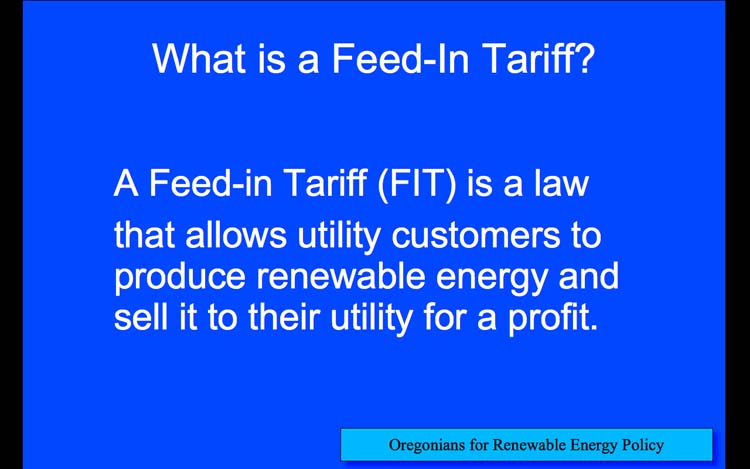 Introduction to Feed-in Tariffs, Slide 8